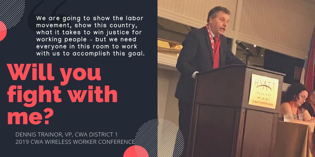 I'm thrilled to help open up the Wireless Worker's Conference today in Miami! You can read a full copy of my remarks here: district1.cwa-union.org/dennis-trainor…