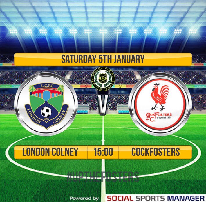Saturday’s 1st team game:

⚽️ vs @LCFC1907 
📆 Saturday 5th January
⏰ 15:00 kick off 
🏆 @SpartanSMFL League
📍 North Orbital Road, AL2 1DW

Come along and show your support!

facebook.com/events/2879333…

#NonLeague #cockfosters #londoncolney