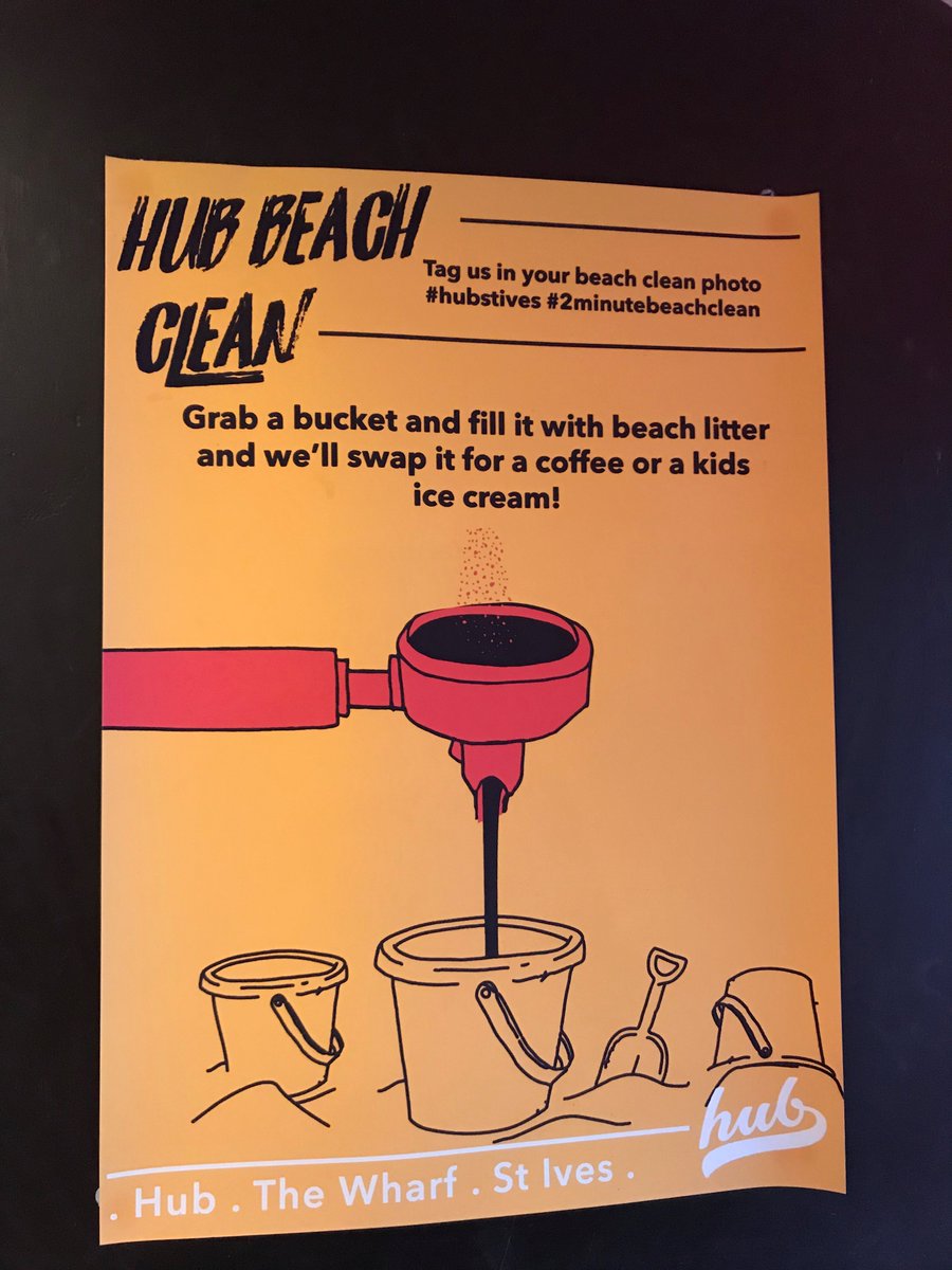 HayleStIvesCN's tweet photo. FANTASTIC to see this local initiative from the Hub in St Ives! Local businesses encouraging people to pull together & look after our beautiful beaches. The perfect place to pop in for a hot coffee after a frosty walk on the beach. #hubstives #2minutebeachclean #plasticfreestives https://t.co/N0i34N3WiF