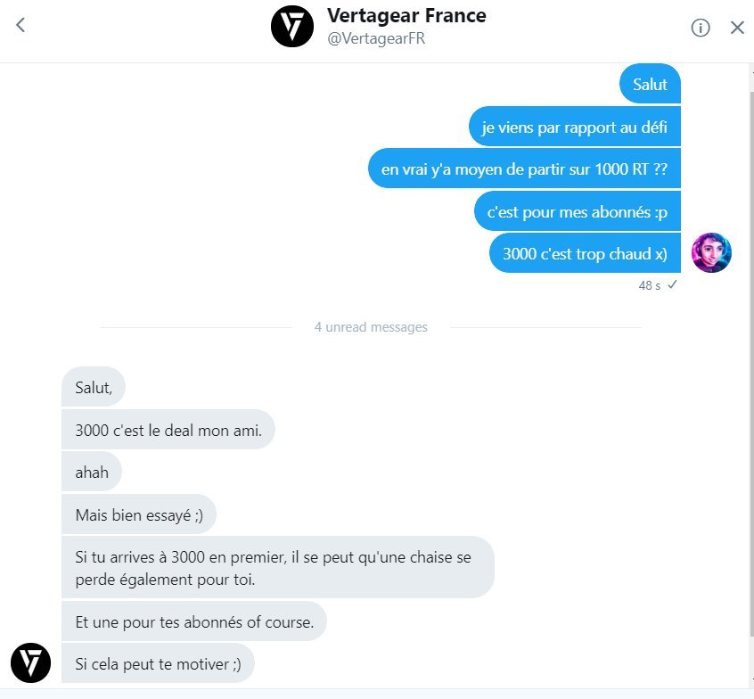 Shadobass's tweet photo. Gagner une chaise Gaming
Si on arrive à faire 3000 #RT sur ce TWEET je prendrais un mec au hasard parmis vous et j'enverrais le pseudo à @VertagearFR #TeamChaiseNulQuiGrince
A vous de jouez les potes <3 https://t.co/aXVaNAh0vs