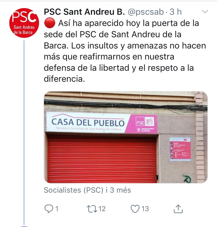 Curioso comprobar cuanto tardan en <a href="/CiutadansCs/">Ciutadans</a> en dictar un tweet.
Cuando los que señalan no son los independentistas cuesta + condenar. ¿Pesa el pacto en Andalucia o no hay que enfadar a los votantes?