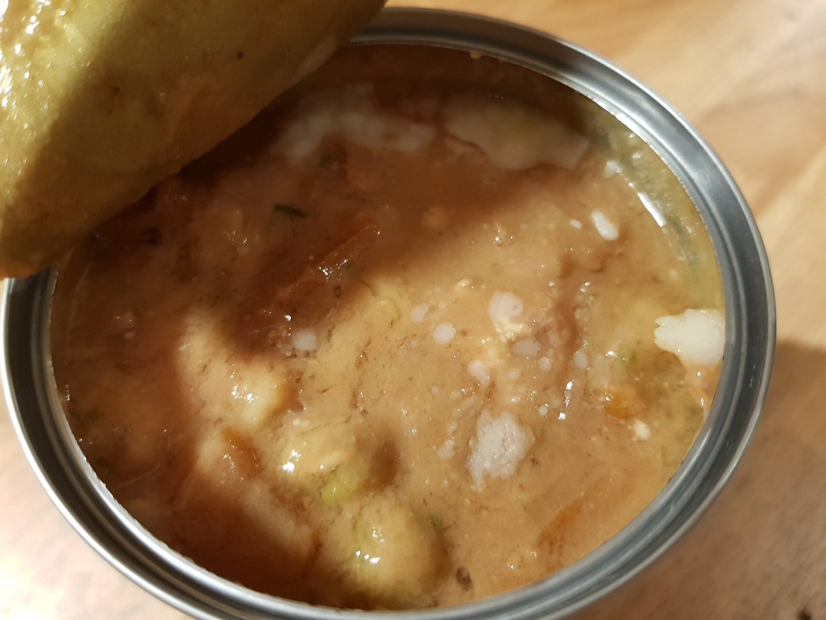 Bwethy's tweet photo. @Morrisons ... is this mold? Solidified fat? Just what's in your Irish stew?? 🤢 https://t.co/iDMrkUTDV5