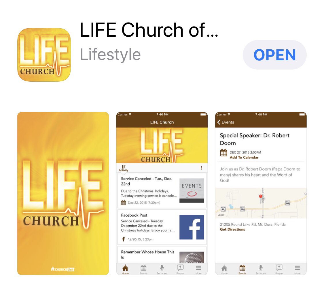 iamlifechurch's tweet photo. Download our church app and keep up with everything happening at LIFE Church of Eustis!  Available at the Apple store and Google Play. https://t.co/esAqPIr9BX