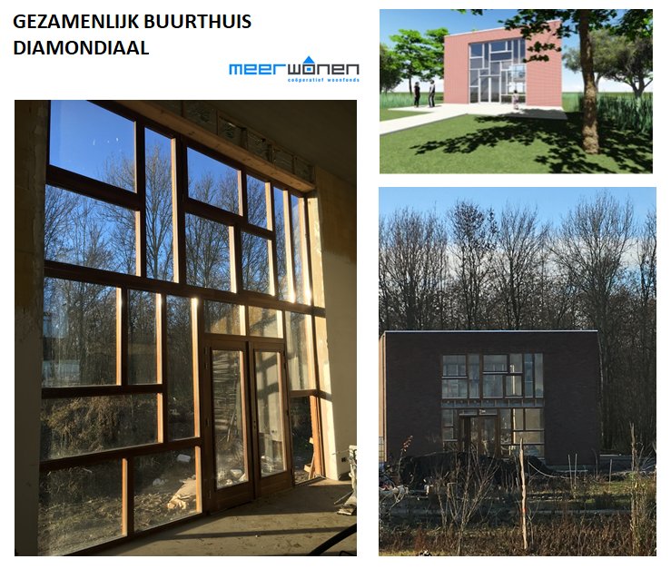 Het gezamenlijke buurthuis/woonkamer Diamondiaal in aanbouw! Prachtig  gebouw van 125m2 op een prachtige plek aan de rand van het bos.... 
 #Diamondiaal #Meerwonen #Almere #Oosterwold