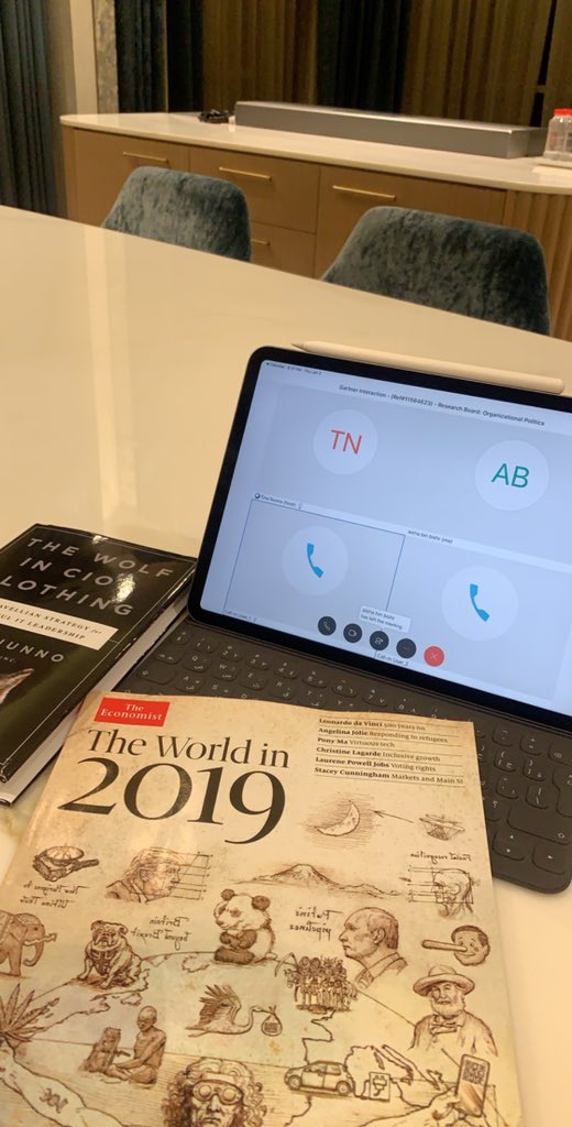 Aisha_BinBishr's tweet photo. Just finished a global virtual teleconference to discuss 2019 global developments & #strategic_management trends. Looking forward to a great year ahead where we maximize our achievements @ #SmartDubai to make #Dubai the smartest & happiest
#NewYears2019 #newyearvision https://t.co/6ZNOBnn1ra