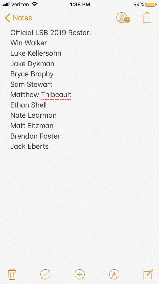 After a few losses and a couple of key free agent signings, here is your official 2019 LSB roster #LSBvEVERYBODY #excessivejuice