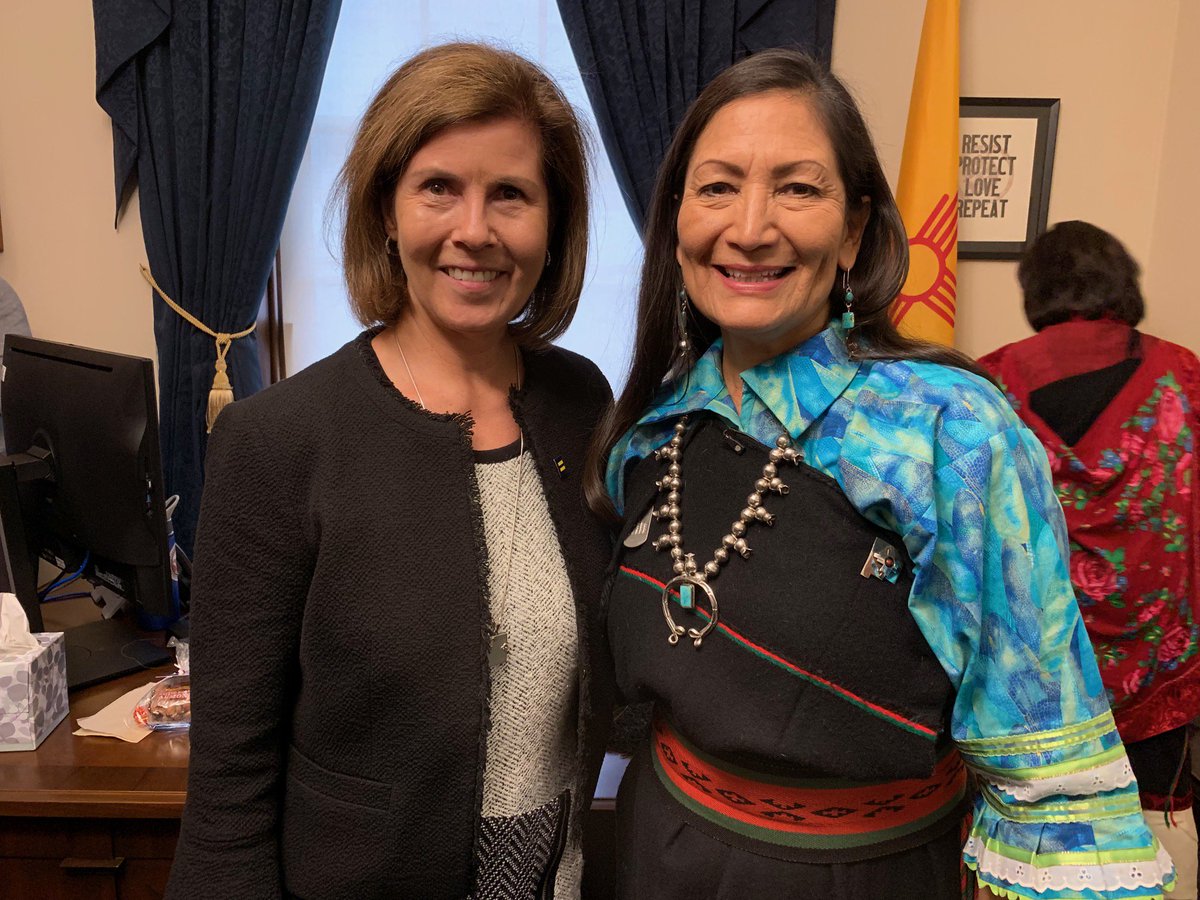 HRC's Andrea Levario with Rep. Deb Haaland.