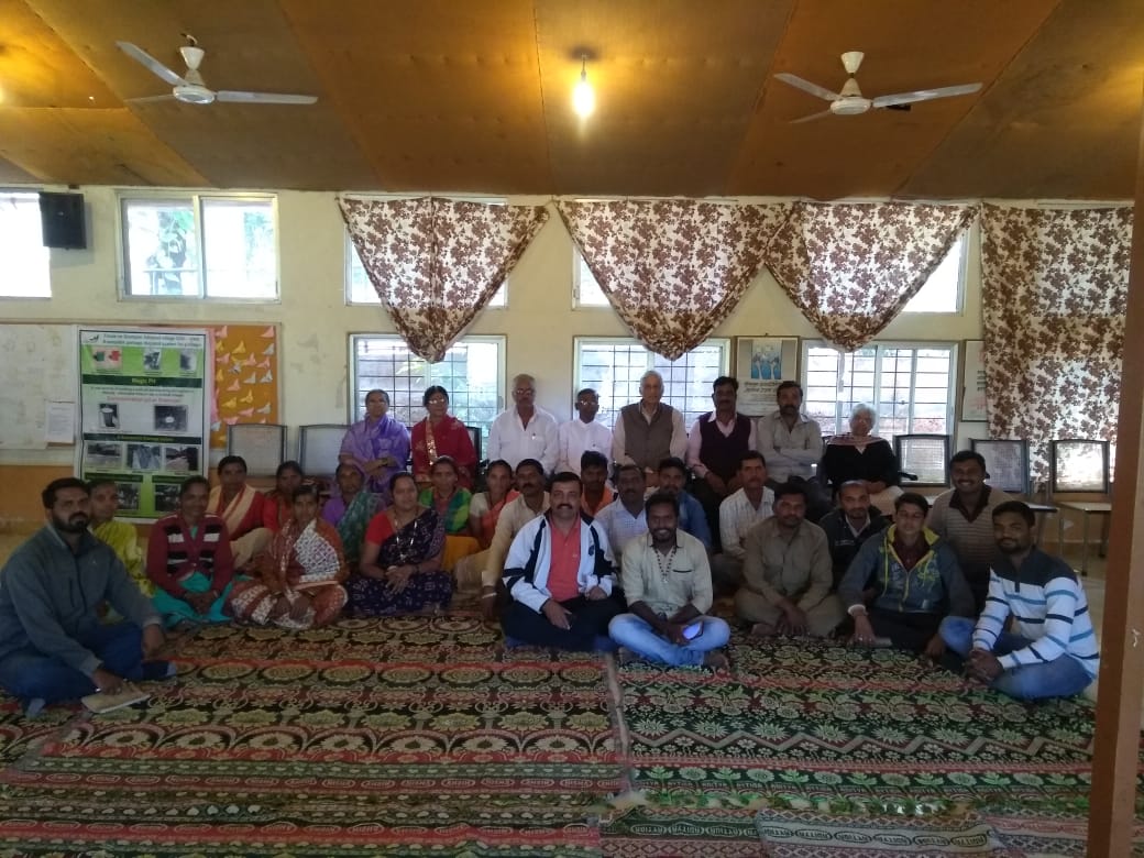 Grampari's tweet photo. Prof.  Rajmohan Gandhi joining a group of committed villagers for Quiet Time at grampari.  #innerlistening #initiativesofchange https://t.co/LC3ZGKmngs