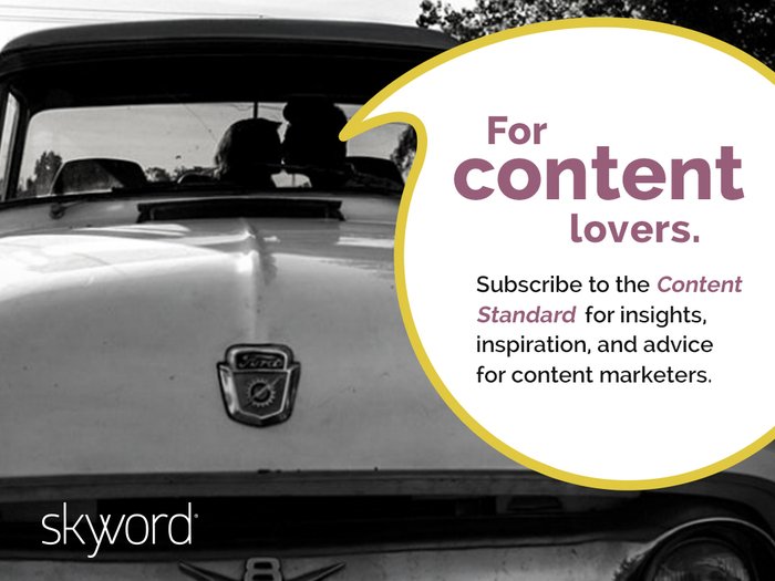 Skyword's tweet photo. For content lovers 😘
Subscribe to the #ContentStandard to receive the best #contentmarketing insights delivered to your inbox every Sunday! https://t.co/36Xn7FfNNd https://t.co/QHUQV1mPiL