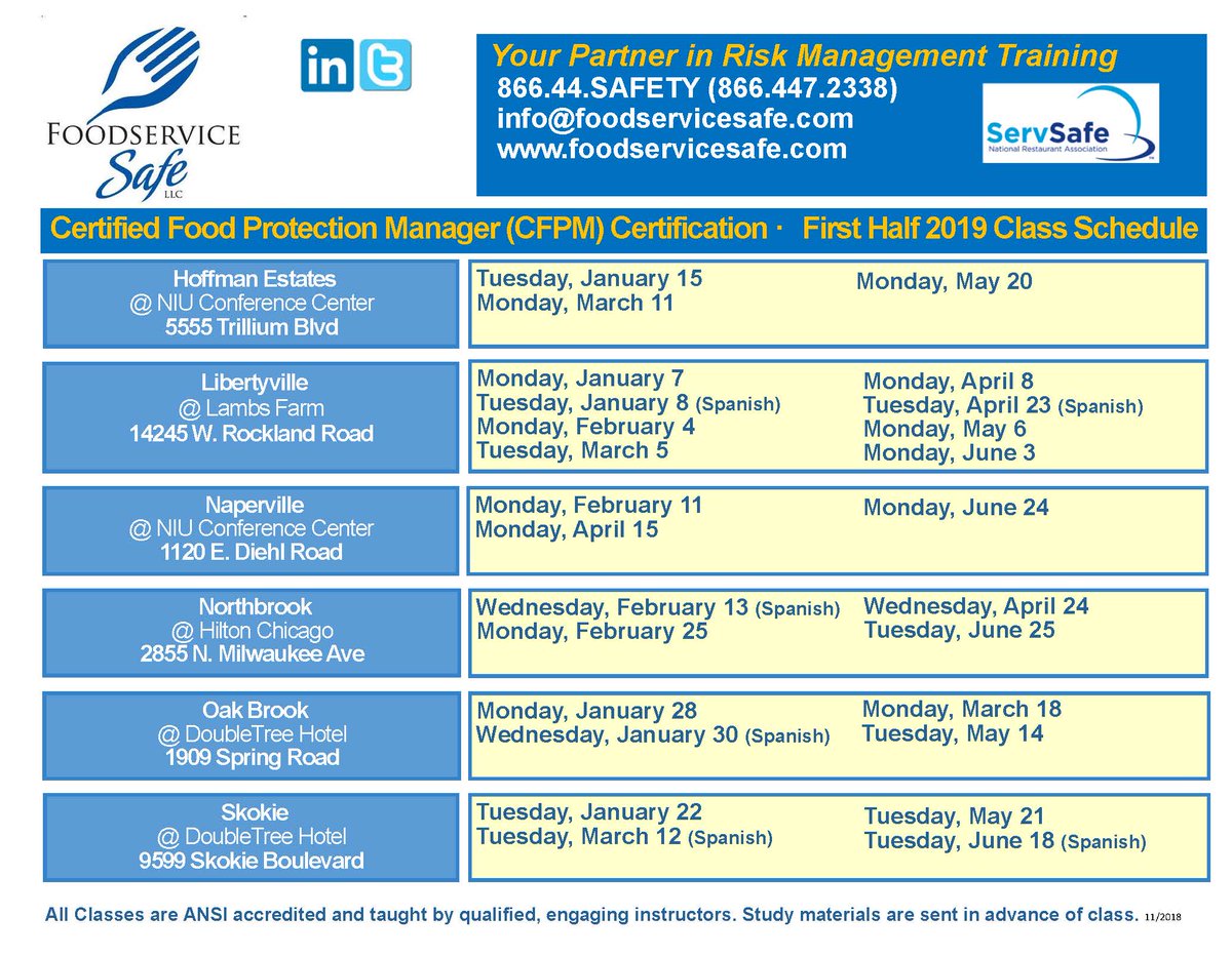 Foodservicesafe's tweet image. New Year. New Manager Certification Classes.  #CFPM Register Today for these and our other online certification courses. foodservicesafe.com #allergen #alcoholawareness