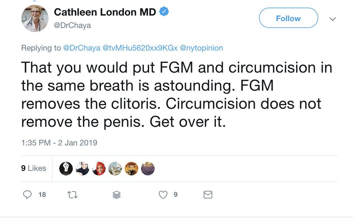 found astonishing & offensive, claiming "FGM removes the clitoris." It is understandable why she would think this, because even the  @WHO states that at least some forms of FGM involve "partial or total removal of the clitoris."