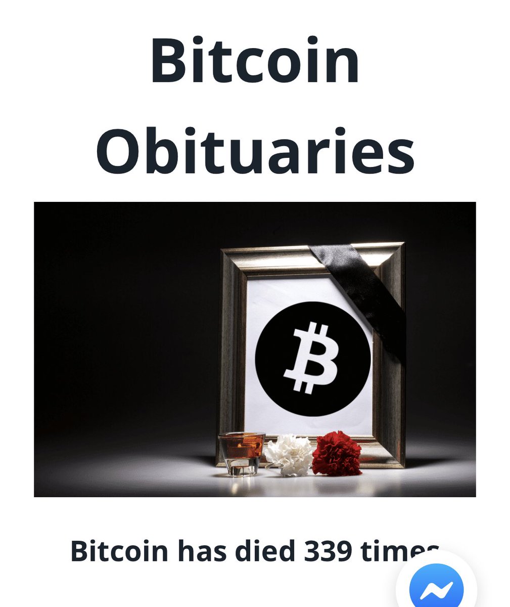 fortis_crypto's tweet photo. Bitcoin died 339 times and reborn 339 times 😂😂😂 #bitcoin #bitcoindead #funny #comedy #2018WasLike #stockmarket #Apple #Altcoin #US #news #google #AUSvIND #cricket #blockchain #investing #Predictions #crypto #creditcard #FacebookLive #forexnews #exchange #why https://t.co/ZGiQUxr5Zc