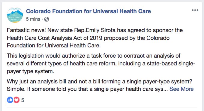RevealPolitics's tweet photo. . @EmilyForCO has agreed to sponsor the Health Care Cost Analysis Act of 2019, the first step in implementing ColoradoCare 2.0  

#copolitics #coleg https://t.co/odkEs7fNSl