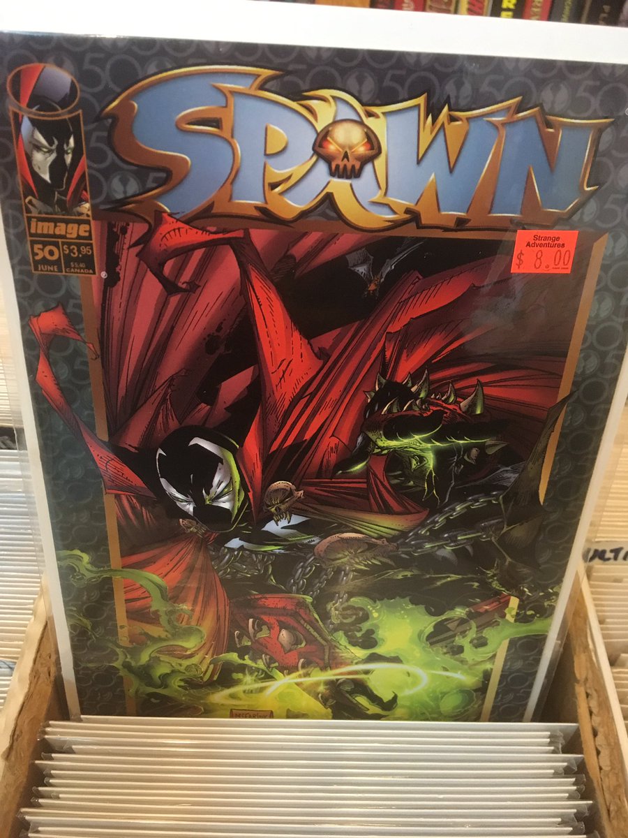 strangeadventrz's tweet photo. #toddmcfarlane says his new #spawn will have “no joy” in it...so you’ll just have to find your own joy in these back issues we’ve just refilled the bins with! #betterasbackissues #spawnmovie #imagecomics #1990scomics https://t.co/Wtl6oZFHoq