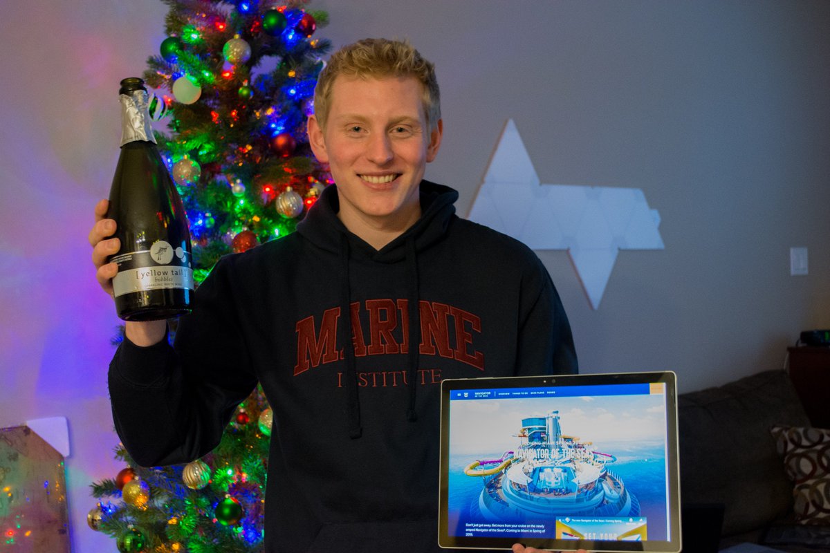 _DylanMay_'s tweet photo. I got great news yesterday! I have had a dream to be a Deck Officer with Royal Caribbean International since I was 6 years old. I am so excited to be joining Royal Caribbean's Navigator of the Seas as a Deck Cadet on February 24th. I can hardly wait to begin this journey. https://t.co/c67hy3anVE