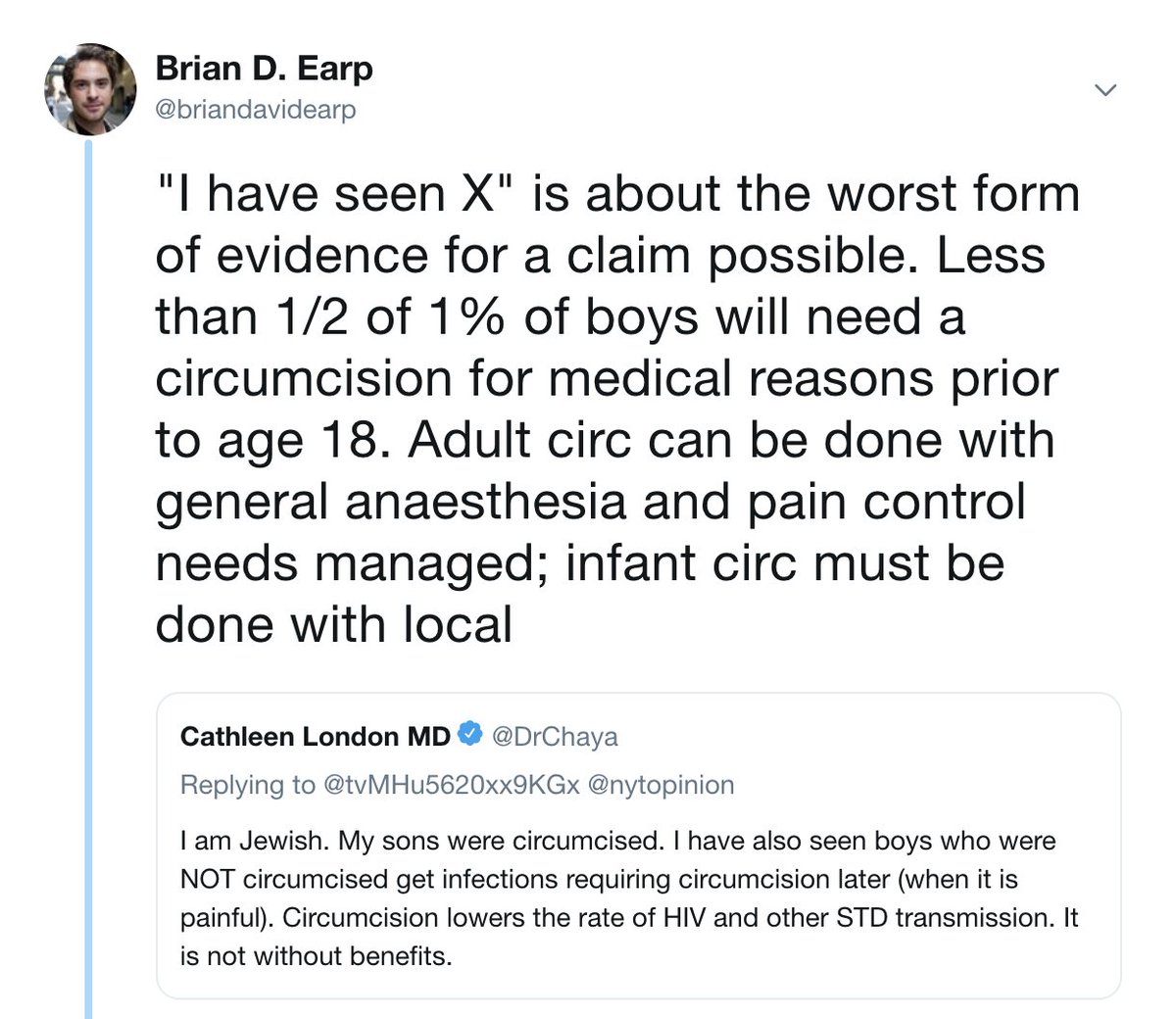 Indeed,  @DrChaya herself has performed medically unnecessary circumcisions on non-consenting, healthy patients, & had this done to her sons. So she may be highly motivated to find a clear distinction between this practice and "FGM" which she agrees is morally wrong (see below).