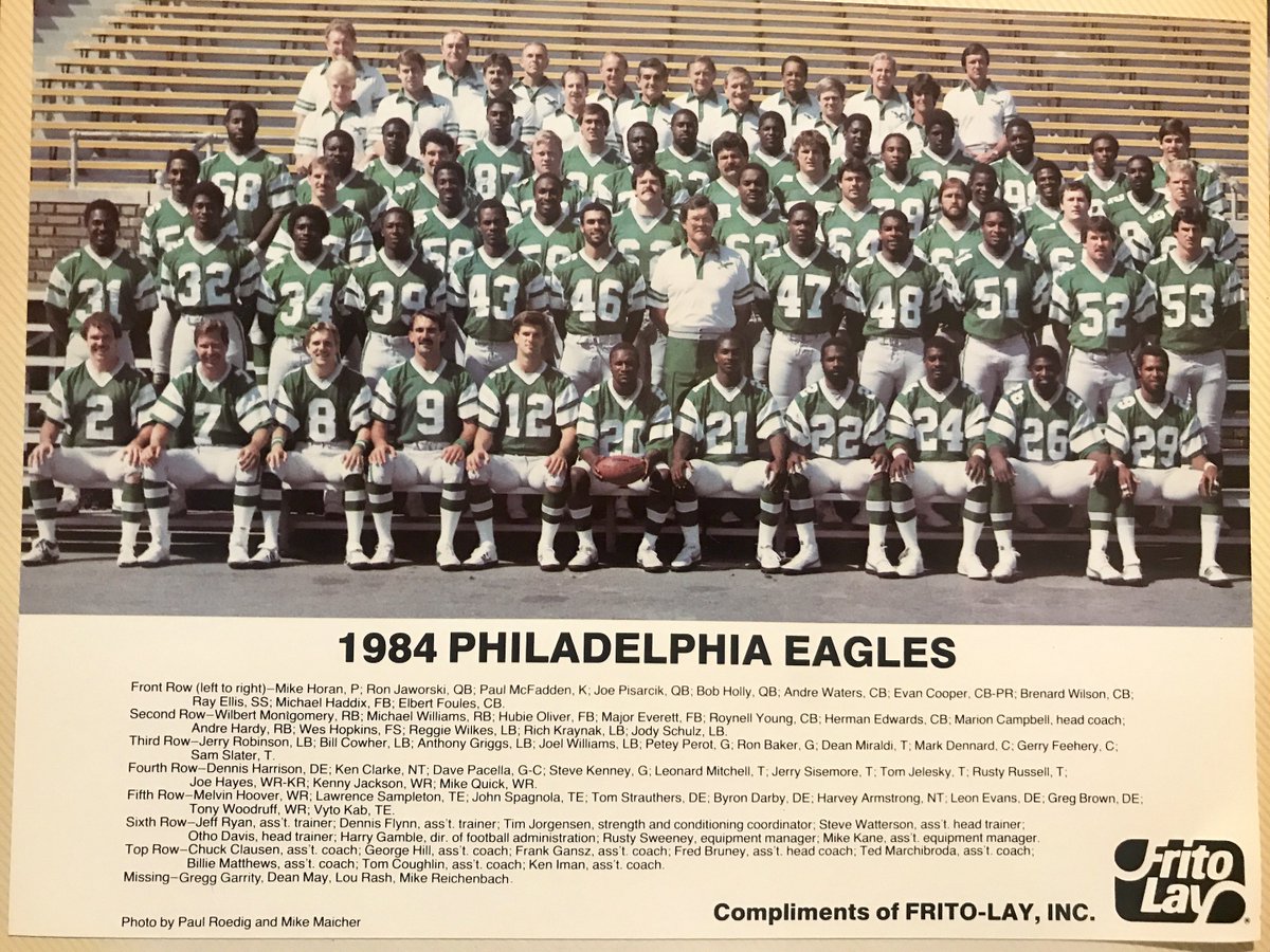 GameDayInTheUSA's tweet photo. This week’s #ThrowbackThursday is the team photo of the 1984 Eagles!
#SpeakSports #ReadFootballFreddie #KeepOnPlaying #MarnieSchneider #AskForInBookstores #GameDayInTheUSA #KeepingFamiliesClose #WhenKidsReadWeAllWin https://t.co/PvHQQjbt2Q