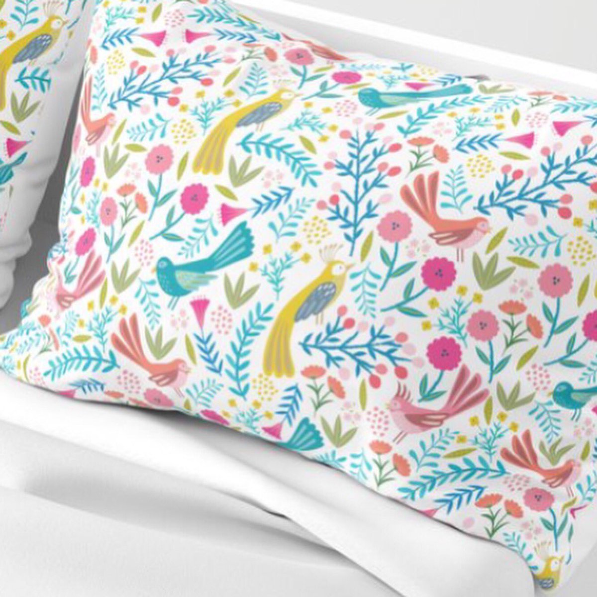 Just launched my new bedding collection ‘Wild Plume’ on Society 6. Link in profile.