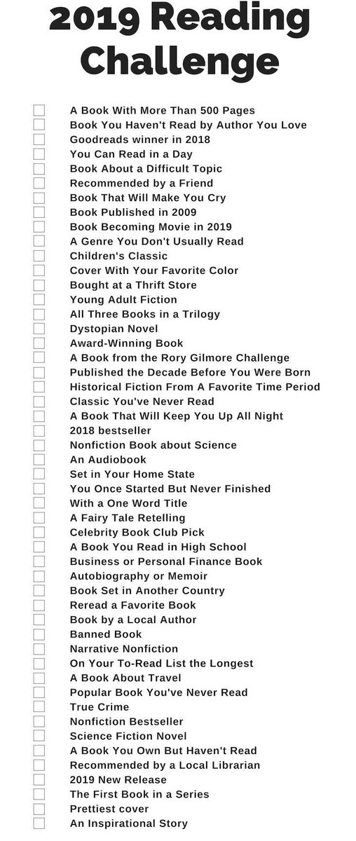 mimamicheal's tweet image. Join me for my 2019 reading challenge..

#readinglist #readingresolution #readingrevolution2019 #readingforpleasure #bookstoread #books