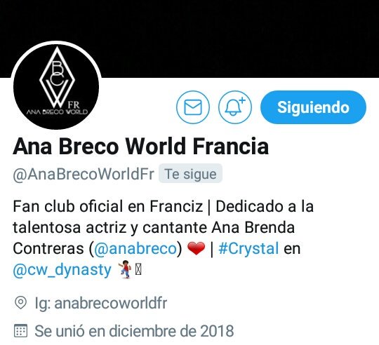 anabrendadgo's tweet image. #BrecoFamilia Follow a la nueva cuenta en apoyo de nuestra @anabreco 👉 @AnaBrecoWorldFr