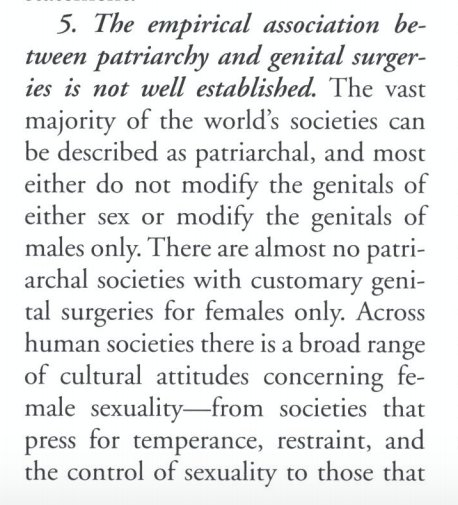 practices ritual female genital cutting ALSO practices male genital cutting, often in parallel ceremonies for similar reasons ( https://bit.ly/2F4Sv7g ). Depending on the details of what is done, the male version of the ritual is often *much* more severe, as  @Ayaan Hirsi Ali