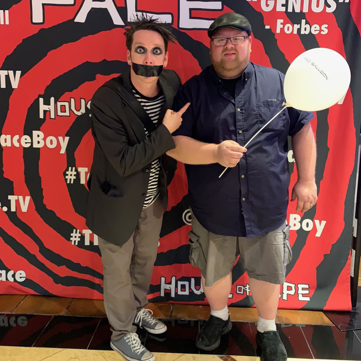editordlwatson's tweet photo. Got to me #TapeFace and see his performance from #AmericasGotTalent while in #Vegas. #Fun #SEMAShow2018 #Directing #Producing #Filmmaking https://t.co/GEUHQlXZSg