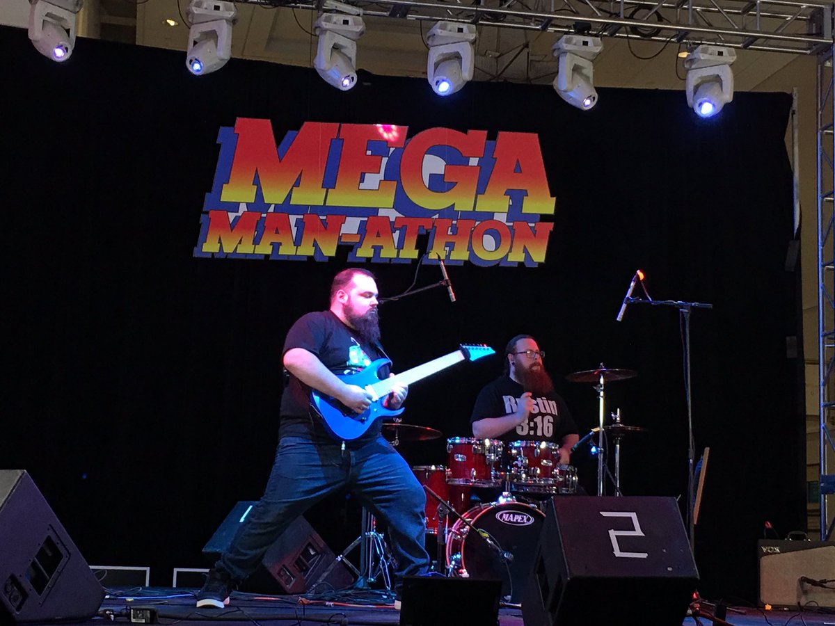 evaction's tweet image. The guys of @bitforceband bring the rock to the MusIQ From the Heart showcase at the Mega Man-Anthon at @magfest #magfest #megamanthon #bitforce #music #magfest2019