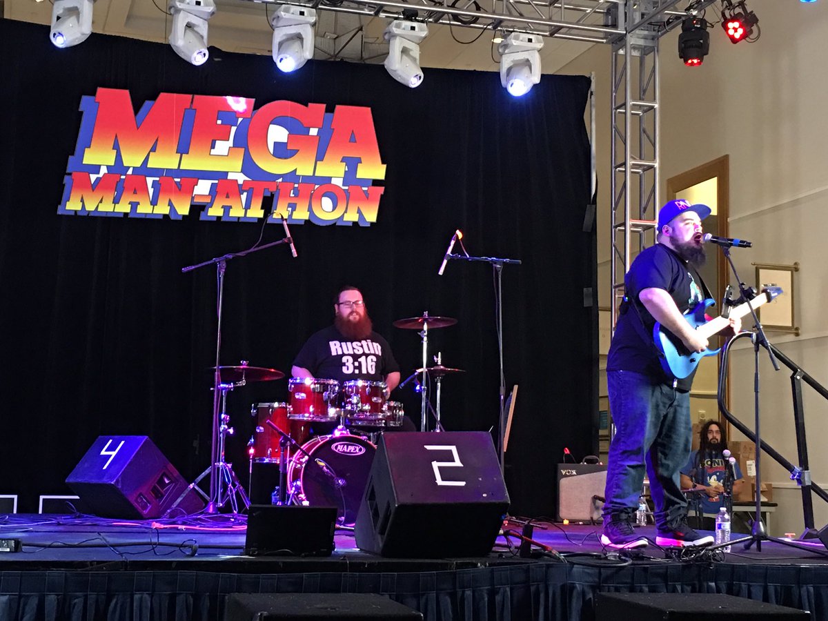 evaction's tweet image. The guys of @bitforceband bring the rock to the MusIQ From the Heart showcase at the Mega Man-Anthon at @magfest #magfest #megamanthon #bitforce #music #magfest2019