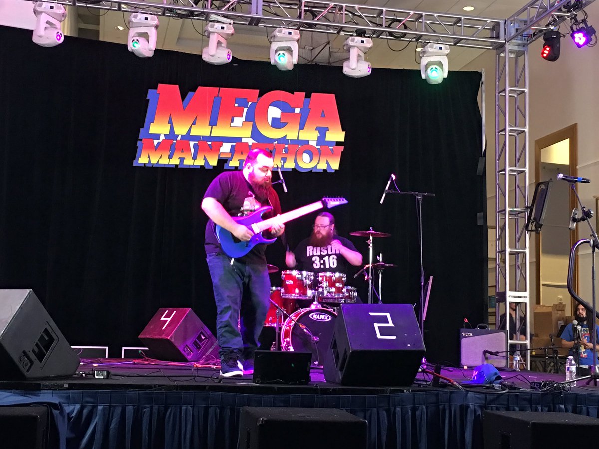 evaction's tweet image. The guys of @bitforceband bring the rock to the MusIQ From the Heart showcase at the Mega Man-Anthon at @magfest #magfest #megamanthon #bitforce #music #magfest2019