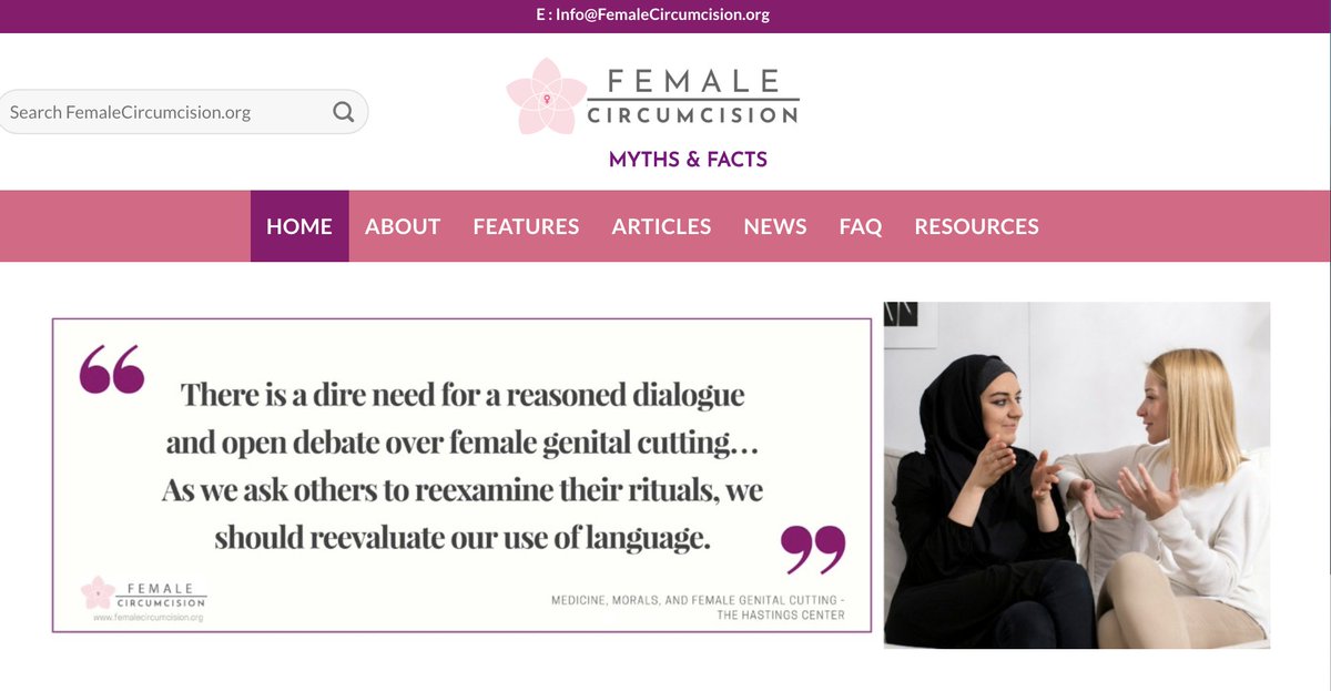 Defenders of "female circumcision" have grown emboldened, setting up professional websites quoting directly from  @AmerAcadPeds support for "parental rights" in male circumcision for "religious or cultural" reasons & calling out Western double standards ( https://femalecircumcision.org/ )