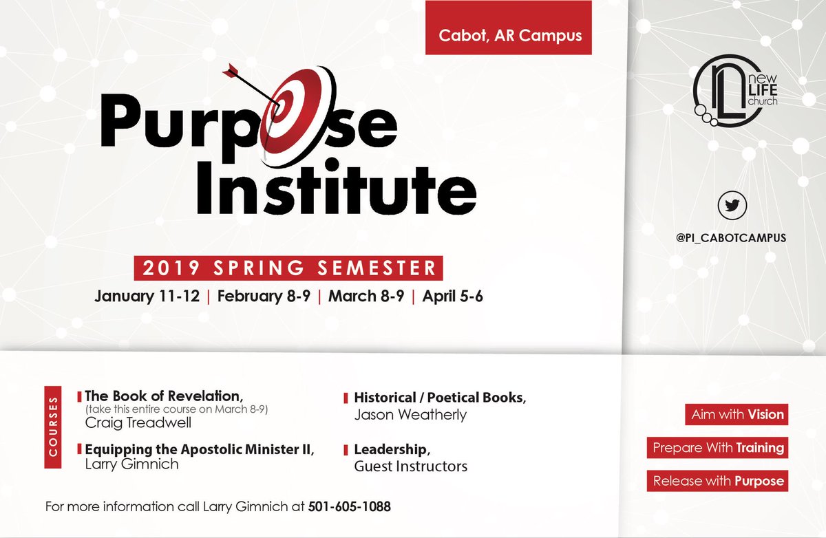 Our new semester is ready for enrollment!  Go to purposeinstitute.com