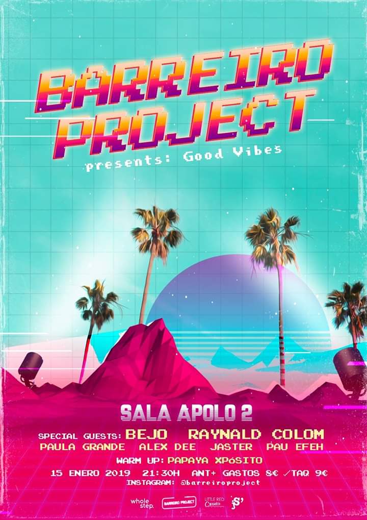 #Catalunya Barreiro Project presenta en @Sala_Apolo 2 de Barcelona su ep debut "Good Vibes" (2018) con invitados. Será el 15 de enero '19 a las 21:30h. 🎯🌴