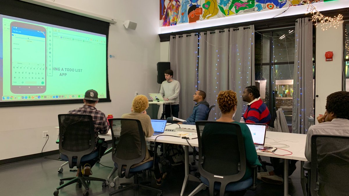 aaronksaunders's tweet image. 🍕 and networking has ended and the presentation / code walkthrough has begun for tonight’s #KickBackAndCode @Meetup at @In3DC where we are discussing @Google @flutterio #TheFutureIsWrittenInCode #DCTech eventbrite.com/e/flutter-a-ne…