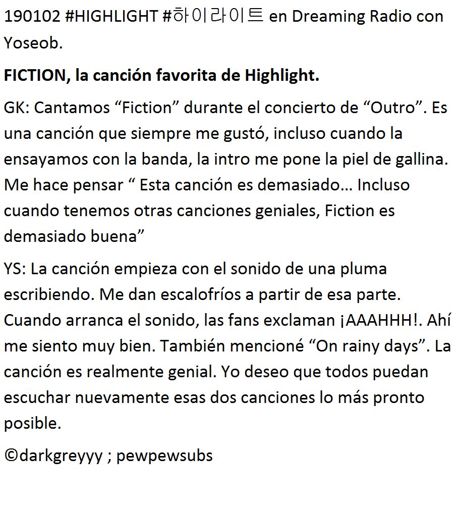 pewpewsubs's tweet photo. 190102 #HIGHLIGHT #하이라이트 en Dreaming Radio con Yoseob.

FICTION, es la canción favorita de Highlight. 

©darkgreyyy ; pewpewsubs https://t.co/kPbhGXhzYv