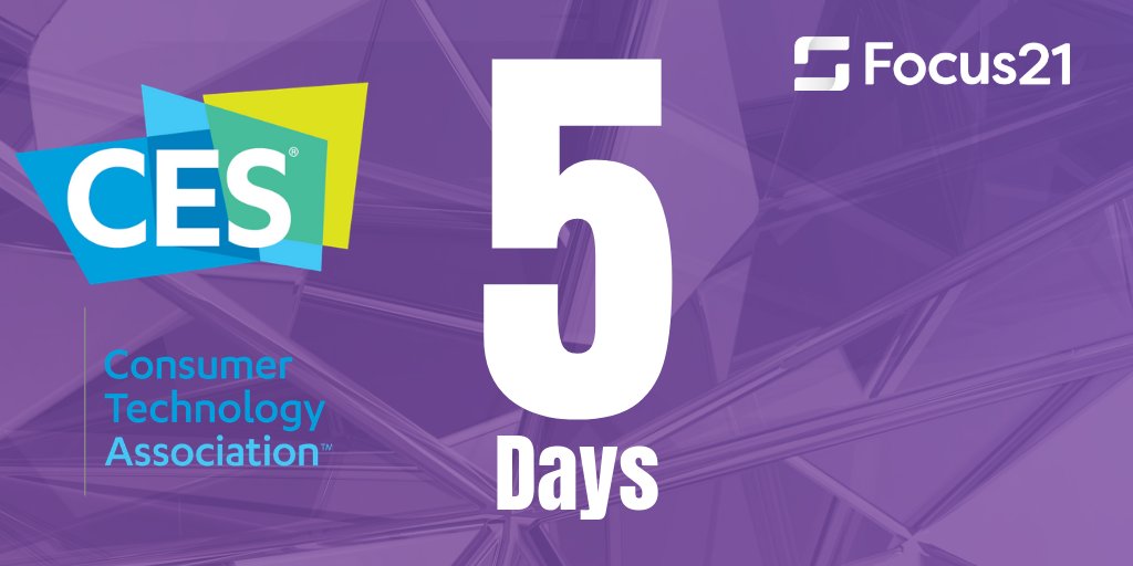 We're 5 days away from <a href="/CES/">CES</a> 2019! Come by and visit the Focus21 Inc. team at booth no. 1021 to learn how we build platforms with purpose. #CES2019