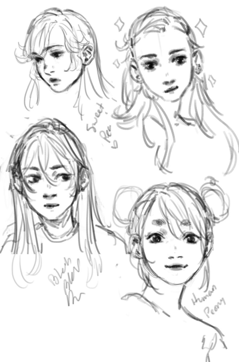 I forgot what Sweet Pea looked like and she was just blurring together with Peony in my mind so I did some doodles and then a horn-less Peony for comparison. I should add drawing my kids who aren't Peony onto my NY resolution list 