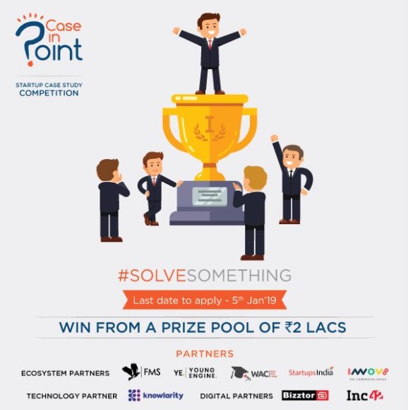 Mamta Chhikara (@mamtachhikara) on Twitter photo Have you participated in the Case In Point competition yet? Solve the case studies and stand a chance to win from a prize pool of ₹2 Lacs. bit.ly/2AN58z
<a href="/FMS_Delhi/">FMS Delhi</a> <a href="/innov8cowork/">Innov8 Coworking™</a> @ViridianEspark <a href="/knowlarity/">Knowlarity</a> @Bizztor_IN #SolveSomething #StartSomething #CaseInPoint Have you participated in the Case In Point competition yet? Solve the case studies and stand a chance to win from a prize pool of ₹2 Lacs. bit.ly/2AN58z
<a href="/FMS_Delhi/">FMS Delhi</a> <a href="/innov8cowork/">Innov8 Coworking™</a> @ViridianEspark <a href="/knowlarity/">Knowlarity</a> @Bizztor_IN #SolveSomething #StartSomething #CaseInPoint