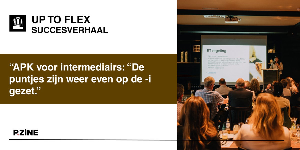 PzineNL's tweet photo. Dé APK voor intermediairs: Up to Flex verruimt uw blik. Twee keer per jaar organiseert @payforpeopleNL dit kennisevenement. In vier uur tijd worden deelnemers bijgepraat over de laatste ontwikkelingen in de #flexbranche. Een terugblik: https://t.co/ITLI7PdEpA https://t.co/Ajf00OfAUD