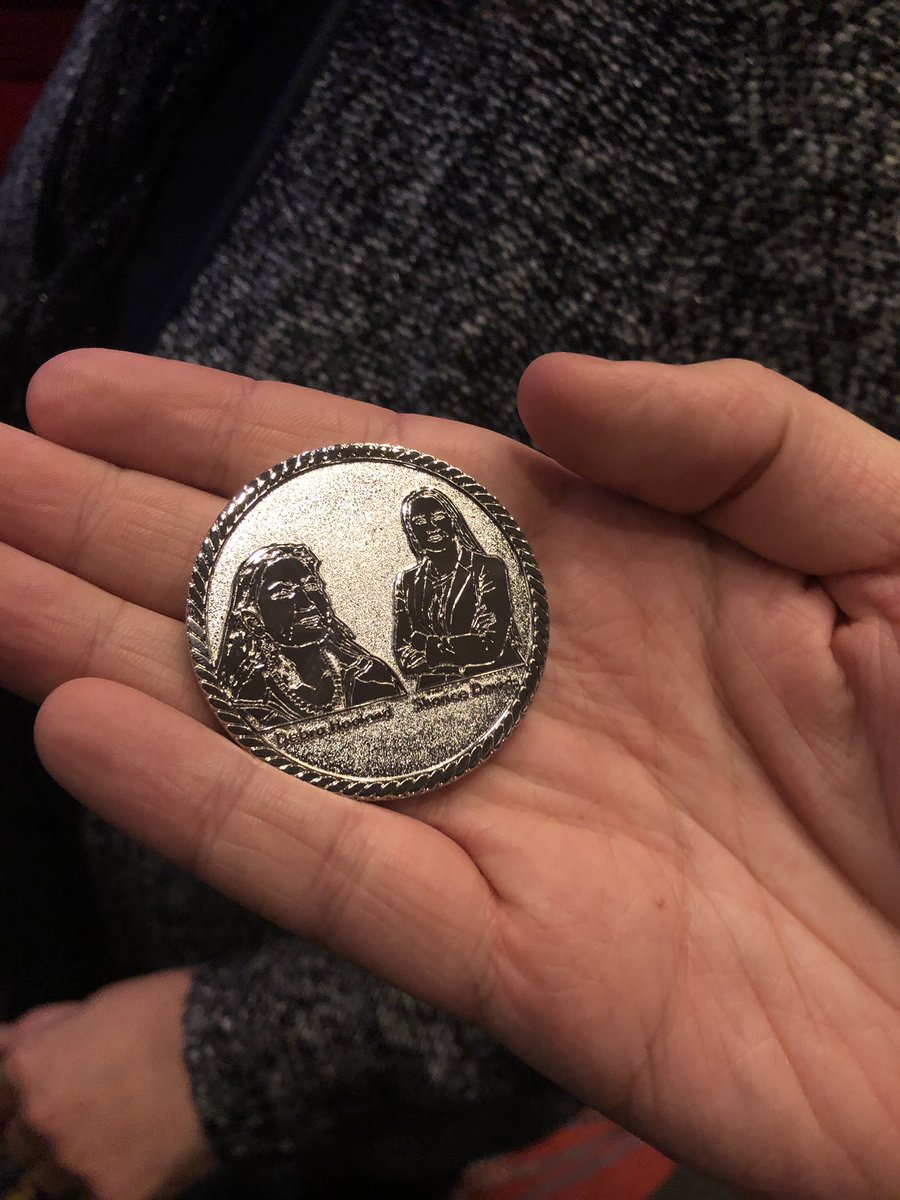 indianz's tweet image. Commemorative coin in honor of Rep. Sharice Davids and Rep. Deb Haaland, the first two Native women in Congress. #NativeCongress @repdebhaaland @repdavids @sharicedavids @Deb4CongressNM