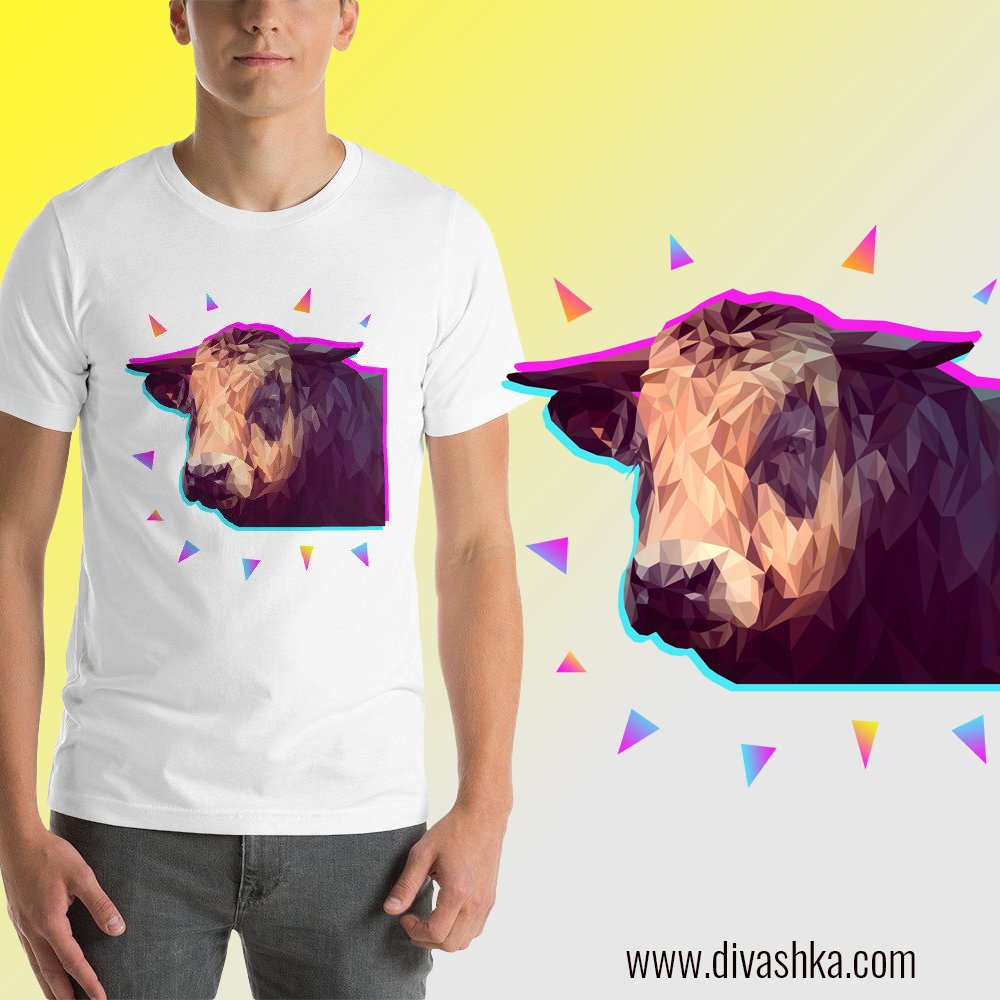 Divashkastyle's tweet photo. "Holy Moly!" is here with a BANG! 😜☄️☄️ 

Find this ancient cosmic deity at https://t.co/TlUJw2zNlj

#tshirt #tshirts #tshirtdesign #design #lowpoly #art #cows #divashka https://t.co/EKazgmtSRw