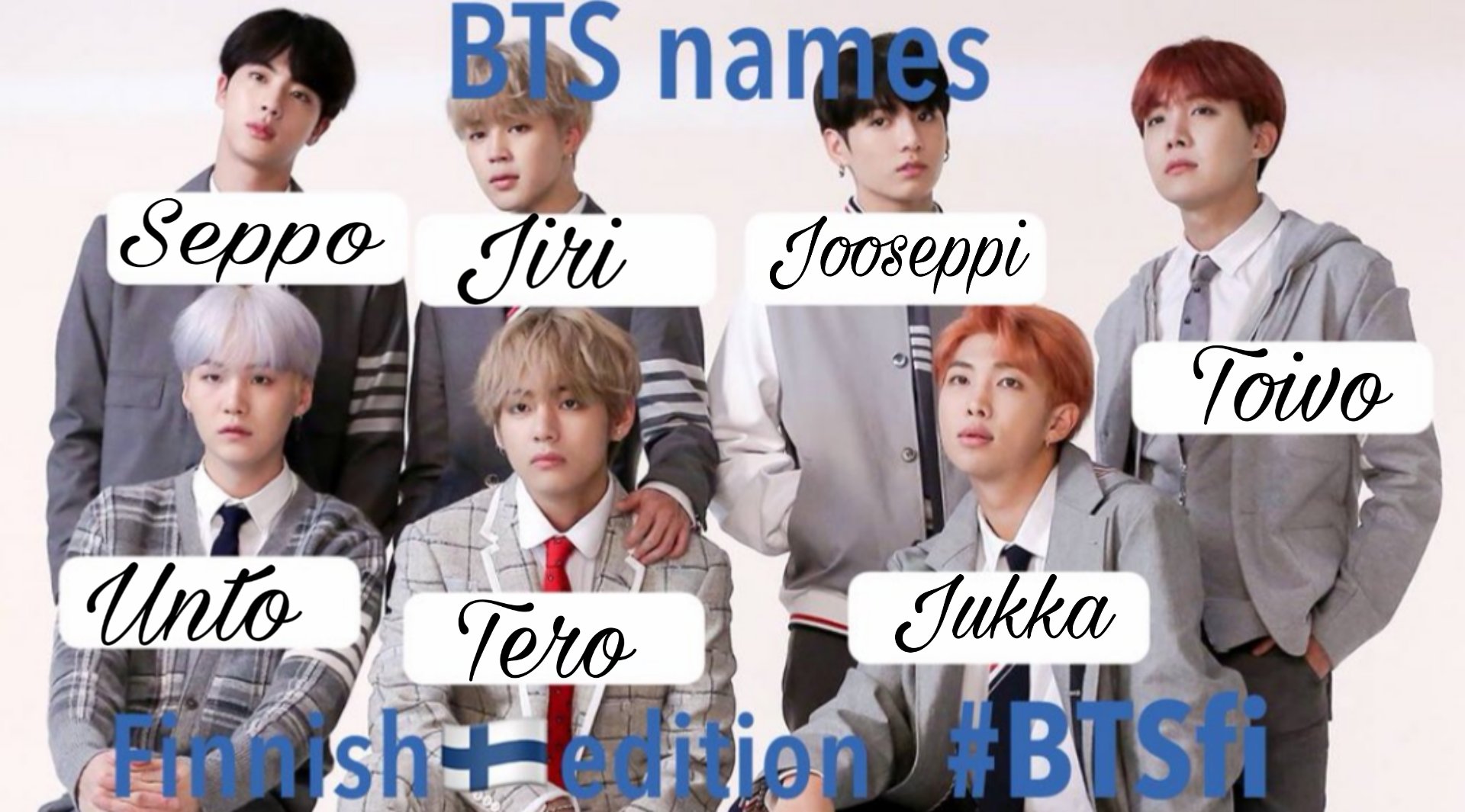 ea🔊 on Twitter "so I added Finnish names for Bangtan bts