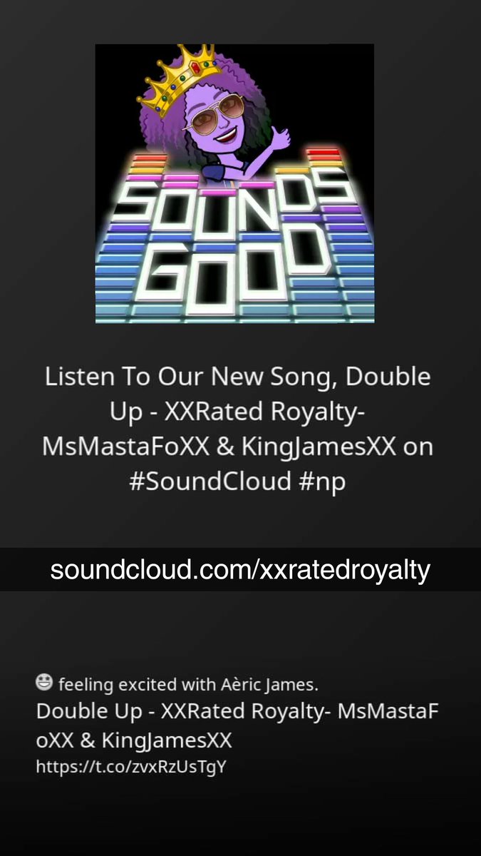 msmastafoxx's tweet photo. Listen To Our New Song, Double Up - XXRated Royalty- @MsMastaFoXX &amp; @_KingJamesXX on #SoundCloud #np https://t.co/RsWJpXUDqP https://t.co/LvJgYl4jD9