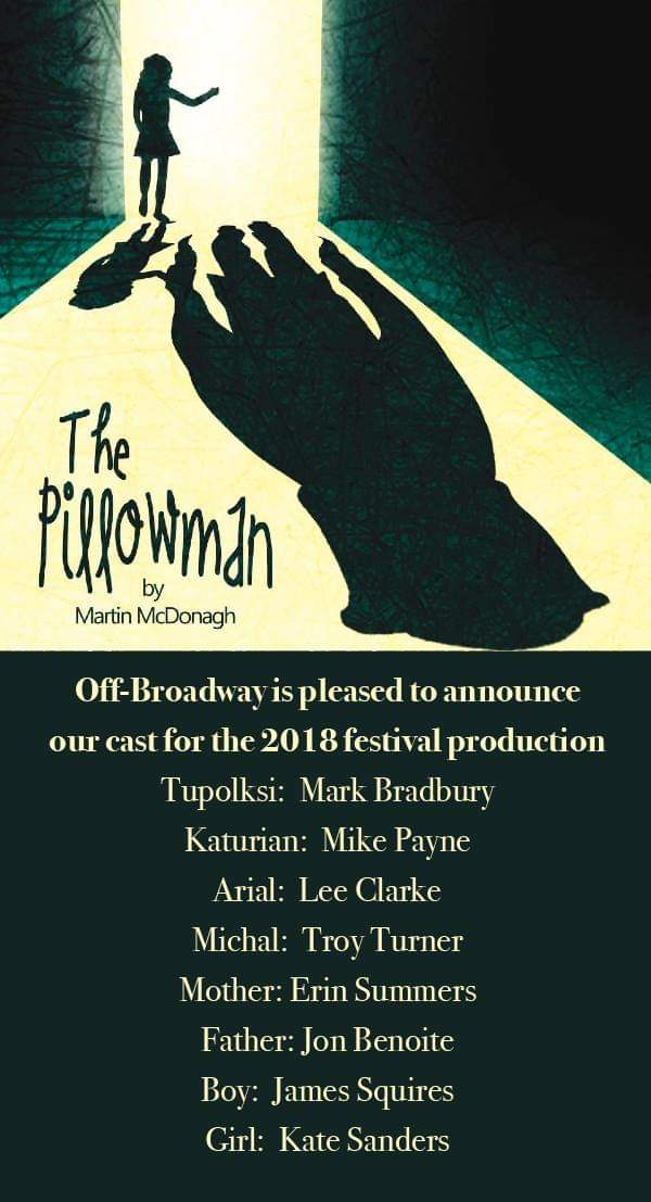 offbroadwayplay's tweet image. Exciting new from director @steveperchard 
#CornerBrook #Theatre #community #Theatrefestival2019 #thecast #thepillowman