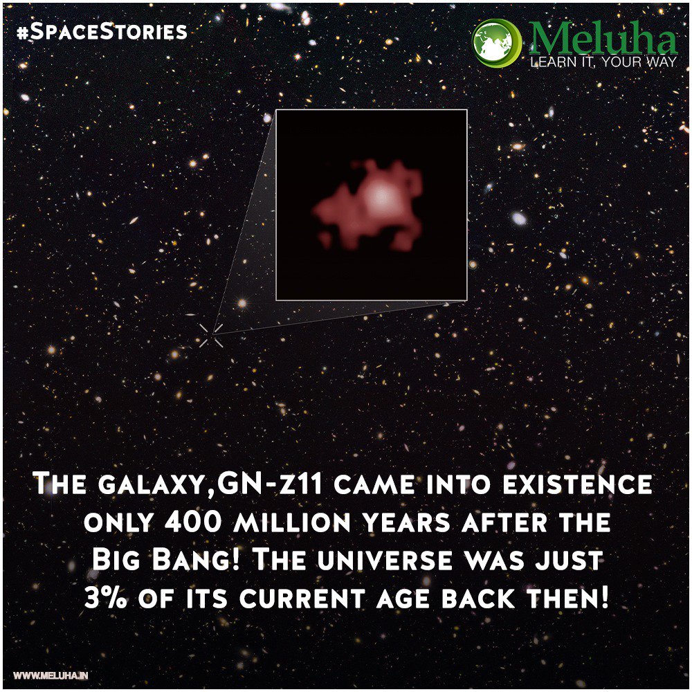 mAcademy on Twitter: "GN-z11 is the oldest galaxy in the observable universe! #PhenomenalPhysics #vastuniverse #OnlineLearningApplication #MobileLearningApplication #LearnItYourWay #physics #Science #amazing #facts #GNz11 https://t.co/brcKjbThLX" / Twitter