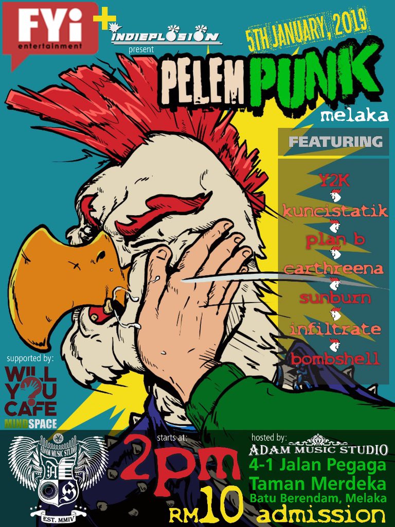 carthreenaband's tweet photo. First stop.
Adam Studio, MELAKA!
Our first leg of Revival Tour 2019 will be this Saturday, 5th January! Supporting Y2K “Pelempunk” Tour.
Listen to our album on Spotify or Apple Music, and see you guys there!
#c3nrevivaltour2019
#carthreena https://t.co/ZE57VVDCTV