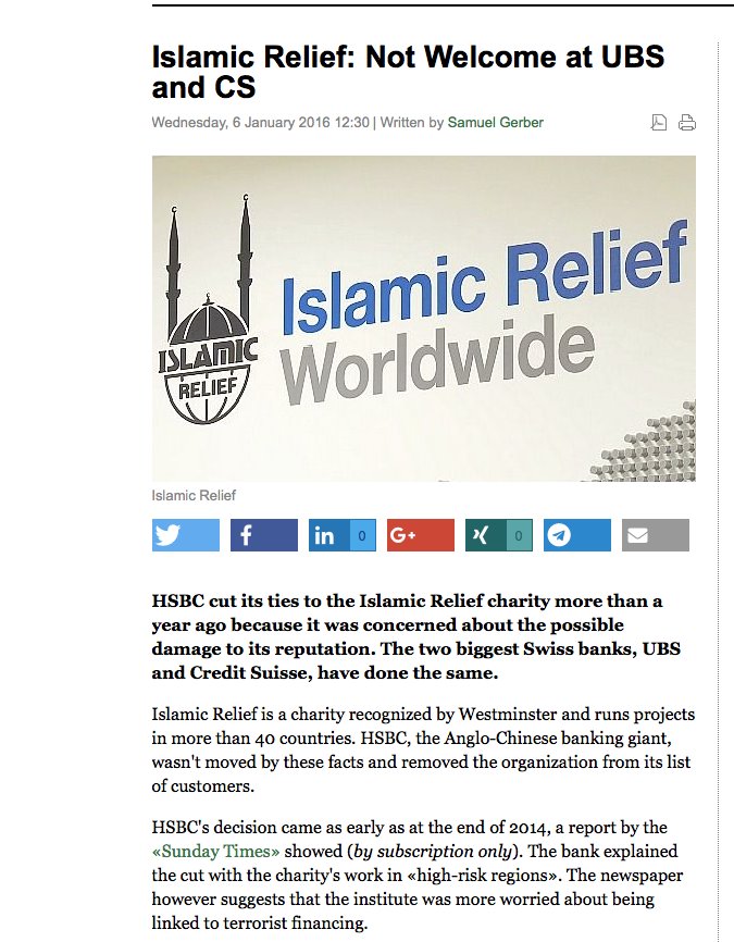 10)- UBS Swiss Bank did the same and cut all relationships with Islamic Relief stating "Funding Terrorism is a Problem".cont'd