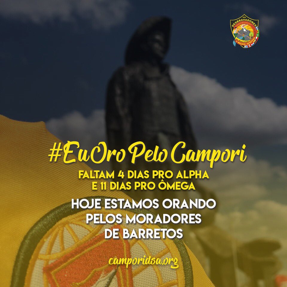 A cidade de Barretos tem mais de 100.000 habitantes e queremos compartilhar esperança para todos eles durante o V Campori DSA.
Hoje é dia de orar por cada morador de Barretos.
#EuOroPeloCampori
Insta #desbravadoresdsa
Insta <a href="/udolcy/">Udolcy Zukowski</a>zukowski
Face @udolcy.zukowski