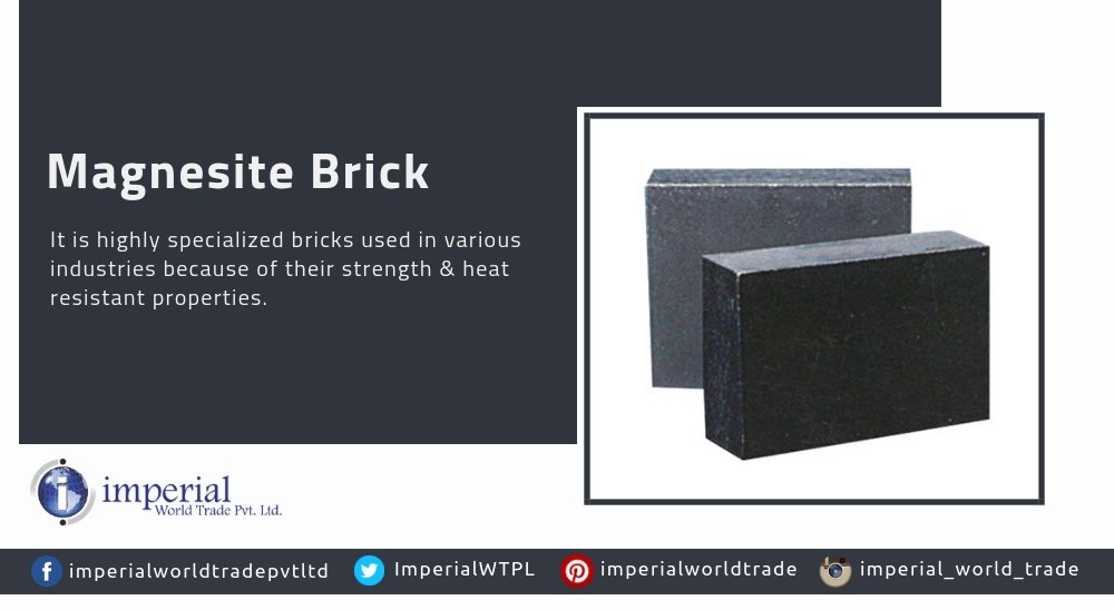 ImperialWTPL's tweet photo. Magnesite Brick!
It is highly specialized bricks used in various industries because of their strength and heat resistant properties.

You can buy online @ https://t.co/dy8qO8kBmO

#Magnesitebricks #Refractory #Manufacturers #Exporters #ImperialWorldTrade https://t.co/Be1tDMNM7n