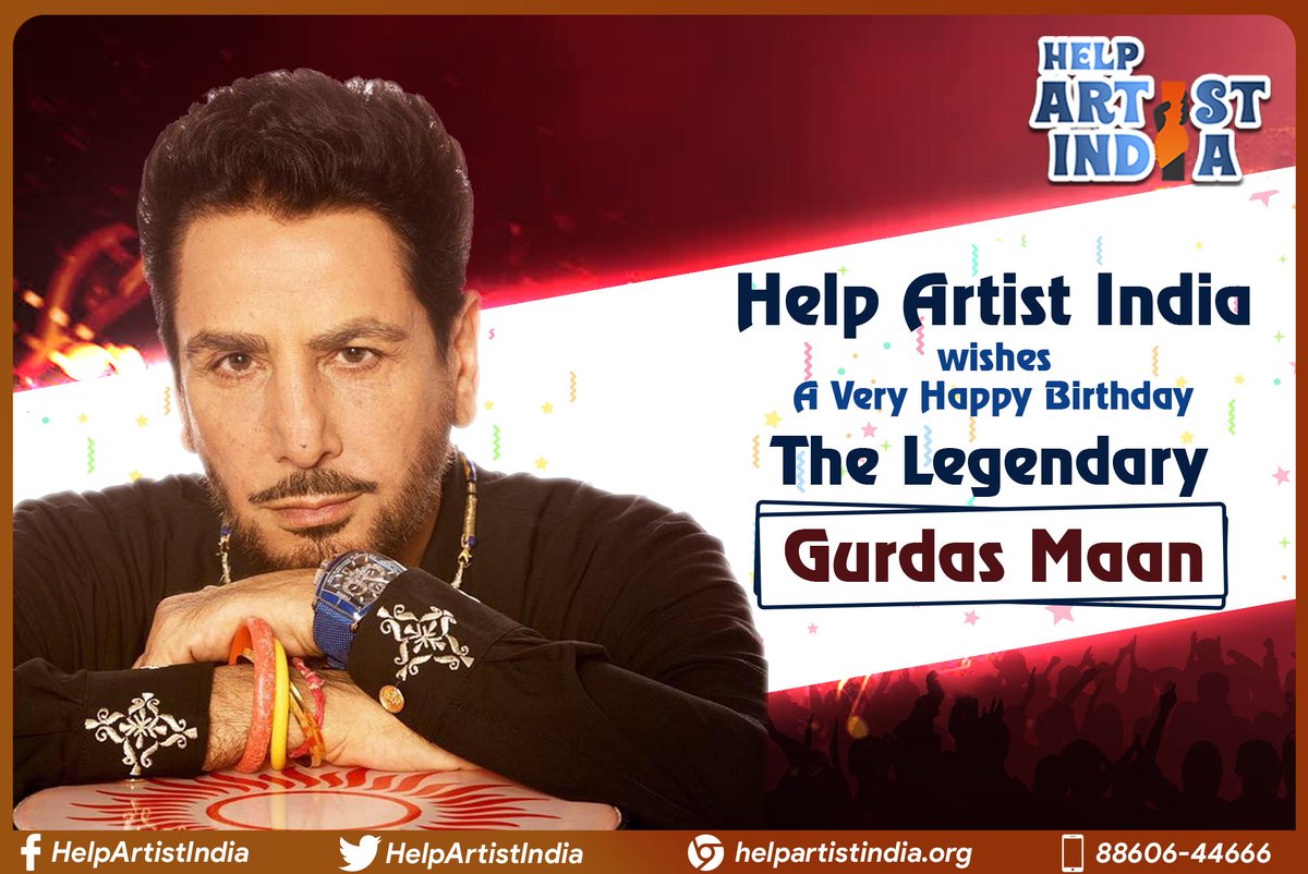 HelpArtistIndia's tweet photo. We wish you a Very Happy Birthday From all of us at Help Artist India. @gurdasmaan #GurdasMaan #BabaMuradShahNakodar #SaiLadiShahjiNakodar #artist #artists #helpartist #helpartistindia #ngo #unitymission #helpingwhentheyneed #nongovernmentalorganization #organisation #India https://t.co/PwmpRndxTF