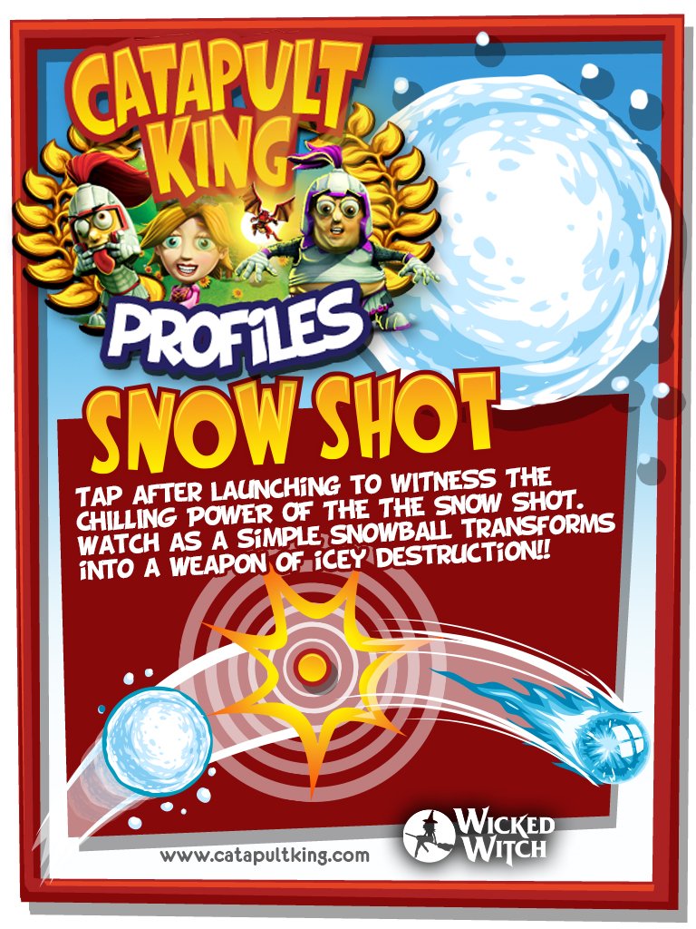 CatapultKing's tweet photo. Harness the power of the new Snow Shot! Coming coming soon to consoles in 2019!

#catapultking #wickedwitchsoftware #winteriscoming #newcontent https://t.co/xFQt4mPnlJ